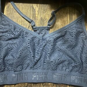 Victorias Secret PINK Sport Size XL Blue Eyelet‎ Ultimate Lightly Lined Bra